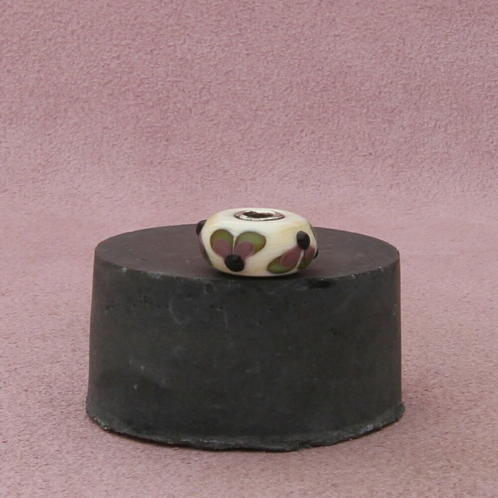 trollbeads sterling silver fireflies floral murano glass bead charm